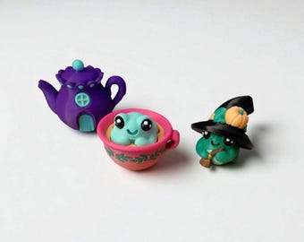 3d gedruckte Hexe Frosch Tierfigur Fidget Clicker Schlüsselanhänger / 3D gedruckte Frosch Tierfigur Schnippchen Fidget Clicker Cottage Kern