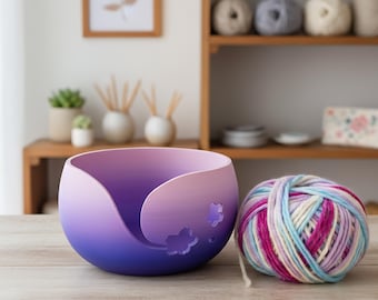 Cute colorful sakura flower yarn bowl / 3d cherry blossom yarn bowl figurine knick knack yarn knitting crochet accessory