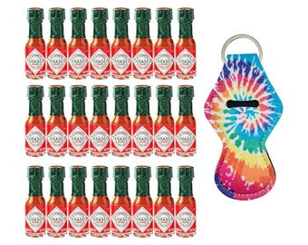 Tabasco's Original Hot Sauce Mini Tabasco Sauce Bottles with Mini Hot Sauce Bottles Keychain 24 Mini Hot Sauce Bottles of Original Tabasco