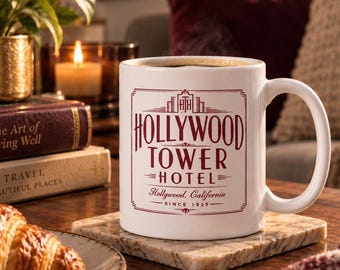 Tower of Terror Inspired Coffee Mug, Hollywood Tower Hotel Mug, Vintage Hollywood Hotel Cup, Disney Adult Gift