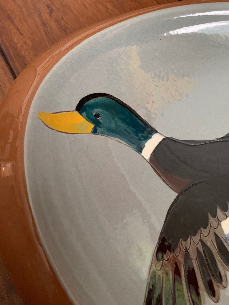 Stangl Large Duck Hunting Theme Ashtray