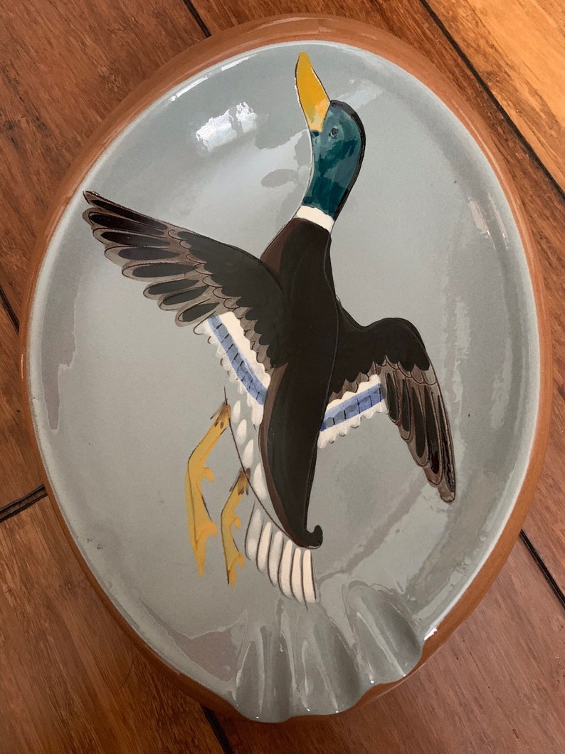 Stangl Large Duck Hunting Theme Ashtray