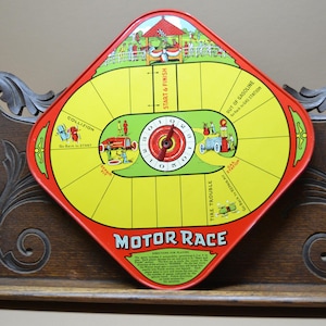 1920&#39;s Tin Motor Race Game Board