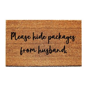 Custom Doormat Funny | please hide packages from husband.
