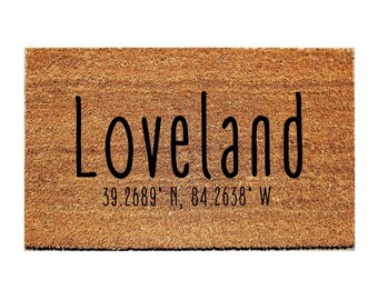 Custom Doormat Location - Loveland with Coordinates