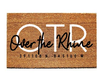 Custom Doormat Location - OTR Over the Rhine with Coordinates