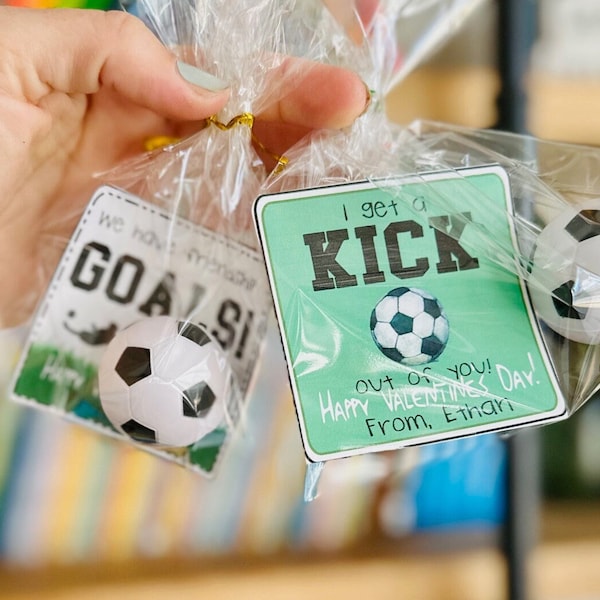 Printable Soccer Valentines, Fun School Valentine Gift Tags, Kids Classroom Valentine's Day Sports Cards Set, Preschool Valentines, DIY