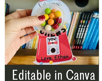 Easy Class Valentine | Gumball Valentine | I chews You Gum Card| Valentine Printable | Instant Download | Editable Gum Valentine
