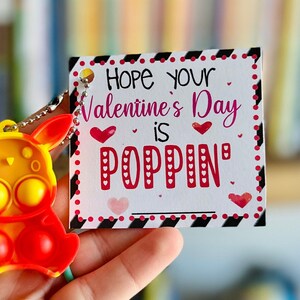 Poppin Valentine&#39;s Day Printable | Easy Preschool Valentine| Valentine Day Popper Key Chain| NoCandy Valentine Class Gift| Editable Template