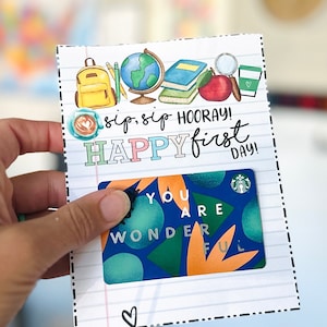 Sip, Sip Hooray Happy First Day! Back to School Gift for Teacher