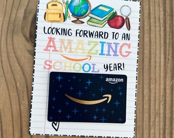 Looking Forward to an Amazing School Year| Amazon Gift Card Holder| Back to School Teacher Gift| Meet the Teacher Gift