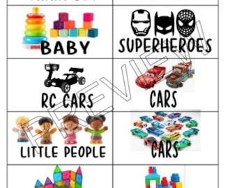 Toy Bin Labels With Pictures (30 of them)