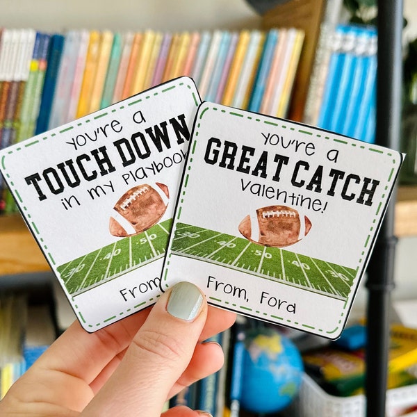 Football Printable Valentine | Sports Printable Valentine| Boy Valentine Class Exchange| School Party| You're a Great Catch| Touchdown
