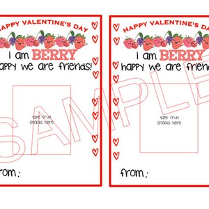 Fruit Snack Valentine's Day Printable Vday Printable - Etsy