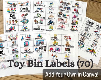 Toy Bin Labels| Toy Box Labels Template | Editable Toy Cube Labels | Bin Clip Labels| Toy Storage | Picture Toy Organization