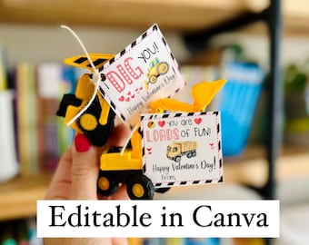 Clase de camión de construcción para San Valentín/ San Valentín para niños en la escuela/ Mucha diversión/ San Valentín para niños pequeños/ San Valentín sin dulces/ ¡Dig you!