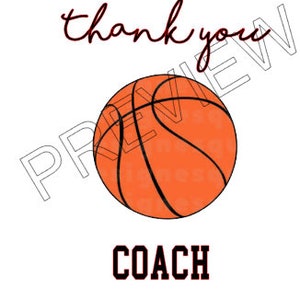 Tarjeta de entrenador de baloncesto de agradecimiento / Imprimible / Descarga instantánea
