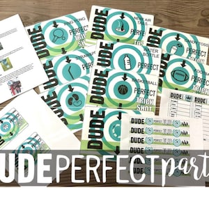 Dude Perfect Birthday Party| Editable Sports Birthday Party Pack | Clean Bachelor Party | Trick Shot Games |  Level Up Sports| Score Card