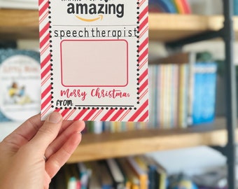 Speech Therapist Christmas Gift Card Holder | Printable Teacher Gift
