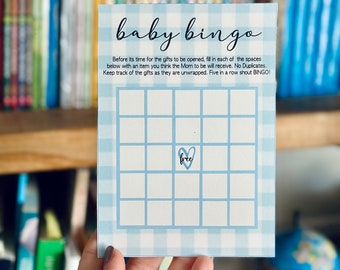 Baby Boy Bingo Shower Game| Baby Boy Sprinkle | Easy Baby Shower Game | Baby Sprinkle Game | Blue Baby Bingo Printable | Digital Download