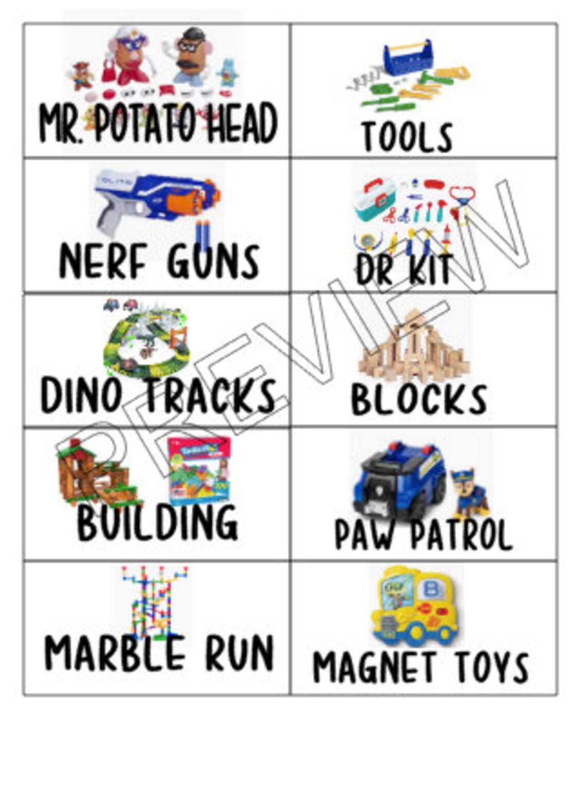 Toy Box Labels Toy Cube Labels set of 30 Toy Picture and Etsy