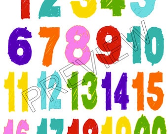 Numbers Playroom Printable| Numbers Wall Art for Kids Room| Colorful Art for Playroom| Math Art| INSTANT DOWNLOAD