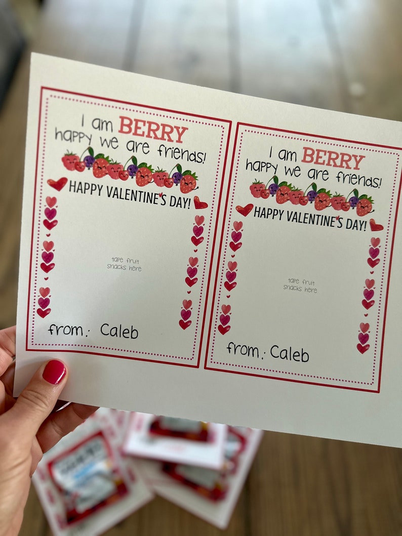 Fruit Snack Valentine's Day Printable Berry Happy Ride My Bus Berry ...