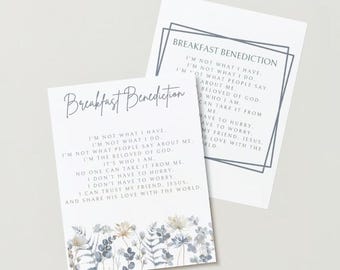 Breakfast Benediction | Morning Blessings | Identity in Christ | Kids Affirmation | Editable Breakfast Blessing | Instant Download