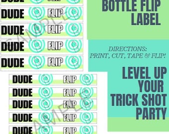 Etiqueta de volteo de botella de agua para tíos / Volteo de botella de nivel superior / Fiesta de tiros de truco / Juegos de fiesta para tíos