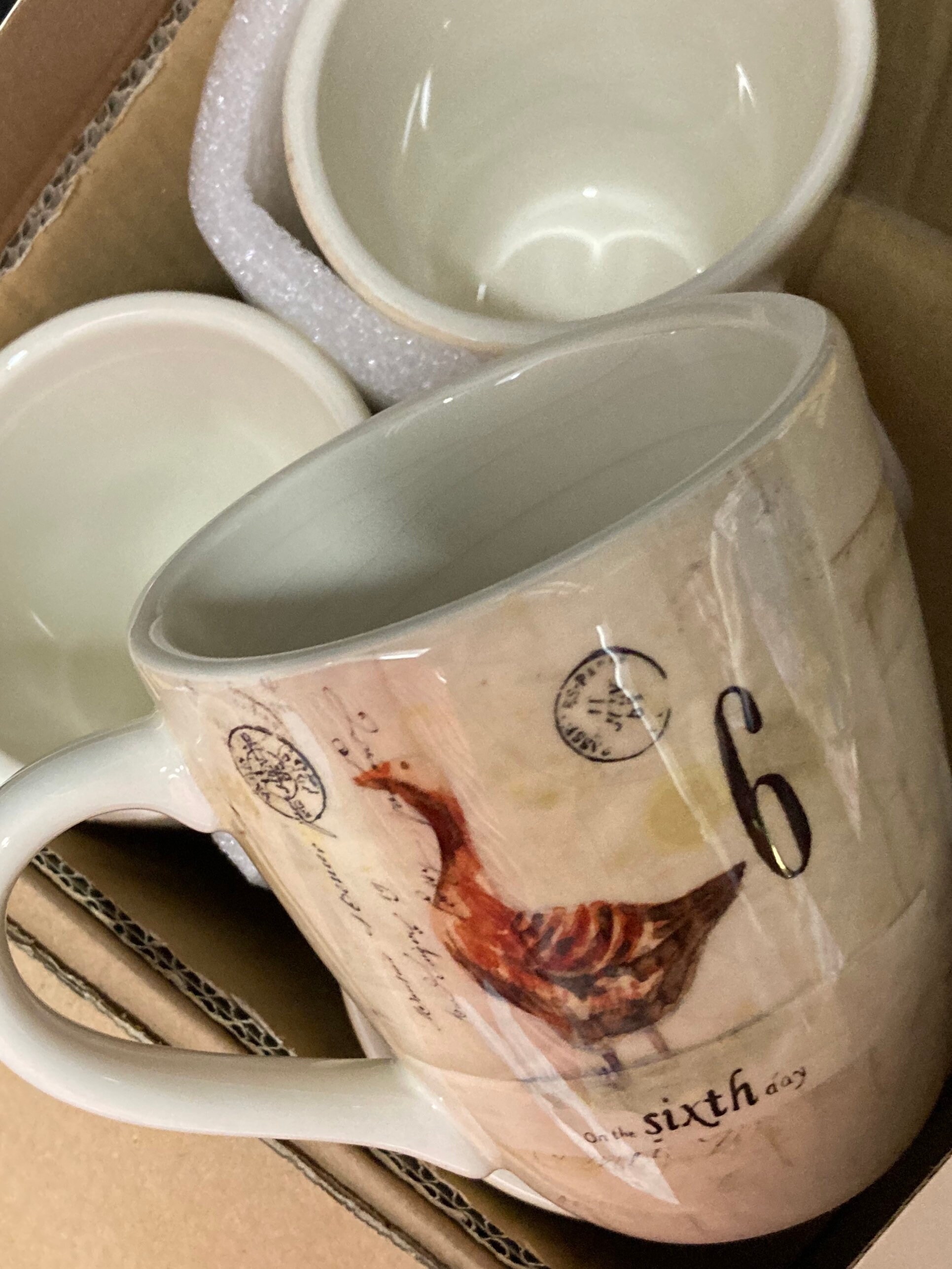 Williams Sonoma box of Christmas mugs Etsy