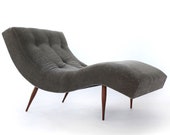 STUNNING Adrian Pearsall Wave Chaise Lounge Chair for Craft Associates - Gray Mohair