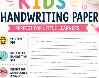 Handwriting Paper: Blank Handwriting Practice Paper with dotted lines for kids | Primary Lined Paper | Handwriting Practice Sheets | PDF