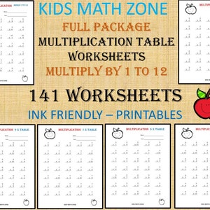 141 Multiplication Printable Worksheets for 2nd Grade to 4th Grade. Multiplication Worksheets. Multiplication Table Chart.