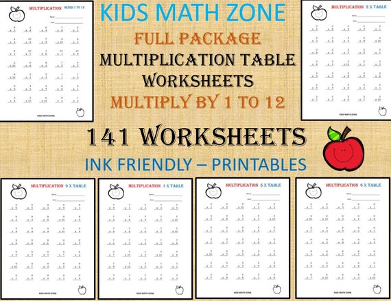 Mathematics Table Chart