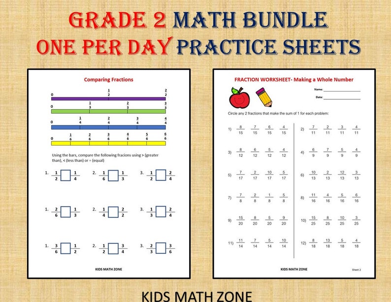 GRADE 2 MATH WORKBOOK one per day 110 math Worksheets / | Etsy