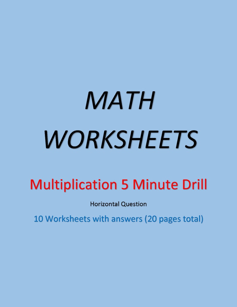 Multiplication 5 minute drill Worksheets with answers/pdf/ Year 2,3,4/ Grade 2,3,4/Printable worksheets/ Basic multiplication image 6