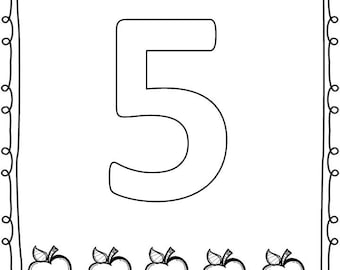 Number Coloring Pages: Fun Learning for Toddlers (PDF Pattern)