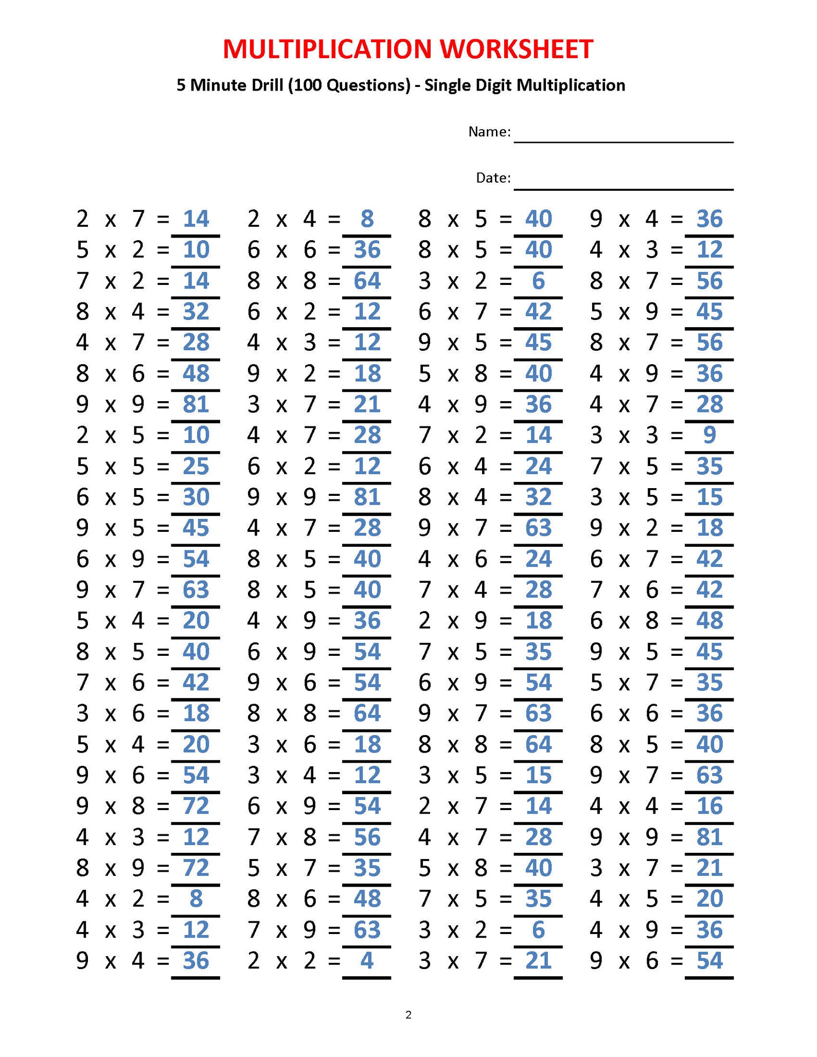 multiplication-5-minute-drill-worksheets-with-answers-pdf-etsy