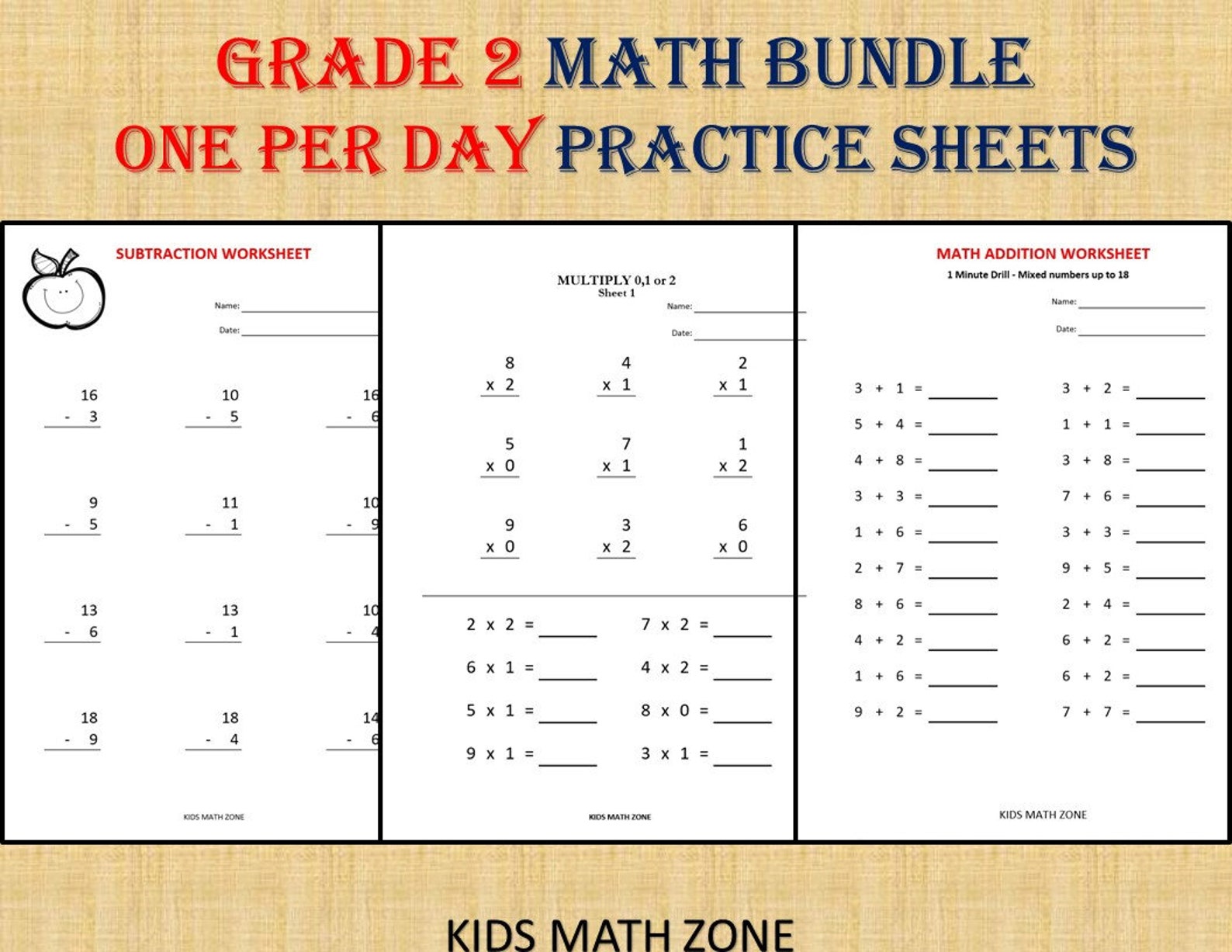 grade 2 math workbook one per day 110 math worksheets etsy