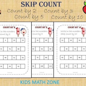 kindergarten math bundle one per day 50 worksheets instant etsy