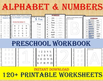 Preschool Learning Activity Book - Reusable Letter & Number Tracing For Kids 3-6 Years Old