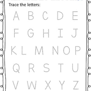 Preschool Workbook Alphabet Handwriting Book Trace the - Etsy