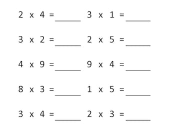multiplication practice sheets printable worksheets etsy