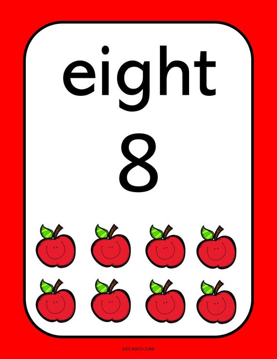20 printable numbers posters happy apple numbers 1 20 wall etsy