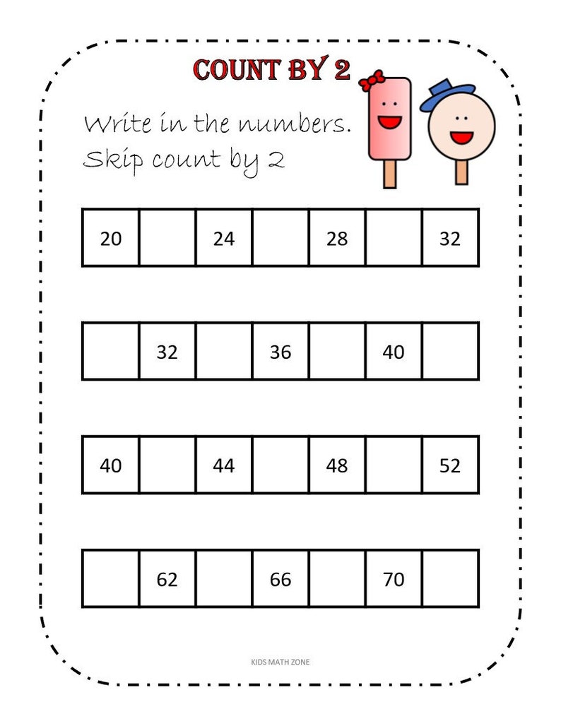 Count by 2, Count by 3, Count by 5, Count by 10 Skip Count Worksheets / Kinder/pdf/ Preschool activities/ Kindergarten/ Grade 1/ Year 1/ image 2