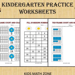 Kindergarten Practice Worksheets 50 Printable Worksheets, Kindergarten worksheets, Preschool, counting number, Homeschool practice 画像 2