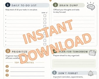 15 minute day planner, busy mom planner, brain dump, 2026 day planner, planner tabs, 2026 planner, student planner, content planner