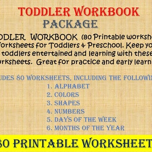 toddler preschool workbook, learning worksheets for toddlers, great gift for kids, tracing numbers, learning the alphabet letters, color the shapes, count and match, preschool counting, preschool math, preschool work pages, toddler busy book