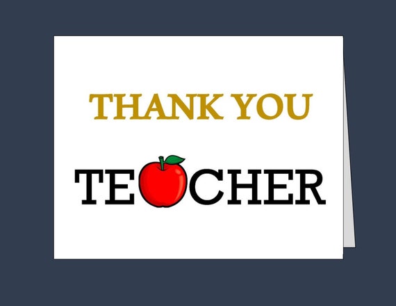 teacher thank you card printable thank you cards instant download 5x7 card 4 25x5 5 card pdf teacher gift teacher appreciation printable thank you cards for teachers