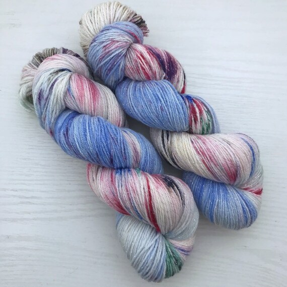 Paint Box - Teagan Sparkle Sock - Superwash Merino Nylon Lurex - Ready to Ship Hand Dyed Yarn
